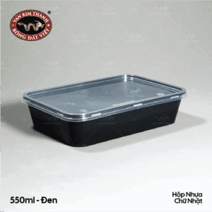 Hôp Nhựa Chữ Nhật TL 550ml - Đen