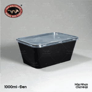 Hôp Nhựa Chữ Nhật TL 1000ml - Đen