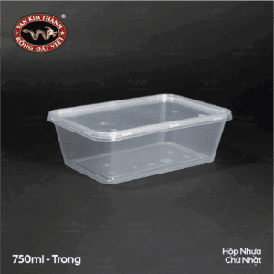 Hộp Nhựa Chữ Nhật TL 750ml - Trong