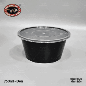 Hộp Nhựa Tròn 750ml - Đen