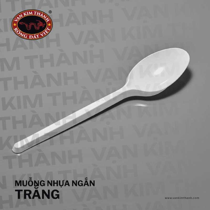 Muỗng nhựa ngắn - trắng