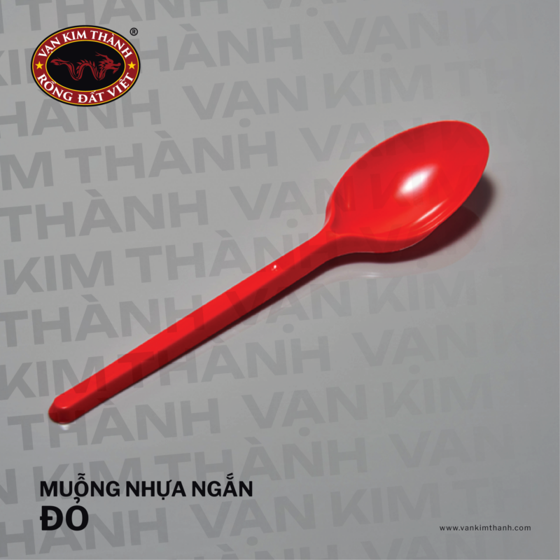 Muỗng nhựa ngắn - đỏ