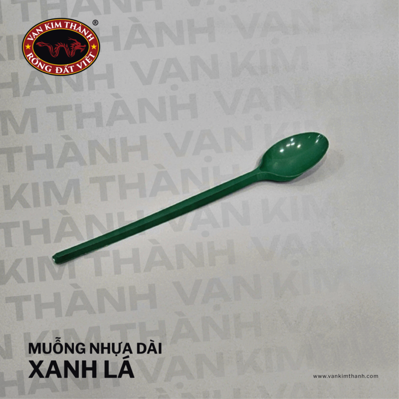 Muỗng nhựa dài - xanh lá