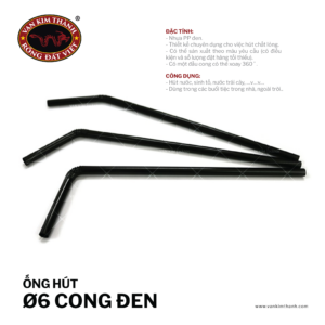 Ống Hút Ø6 Cong - Đen