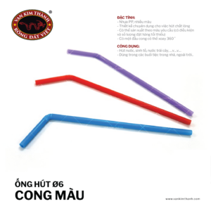 Ống Hút Ø6 Cong Màu