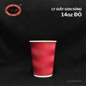 Ly Giấy Double Gợn Sóng 14oz - Đỏ