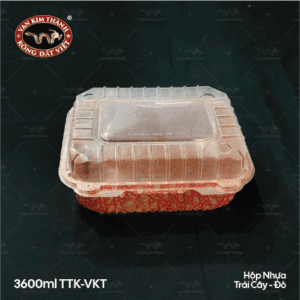 Hộp Nhựa 3600ml Đỏ Đục Lỗ TTK-VKT